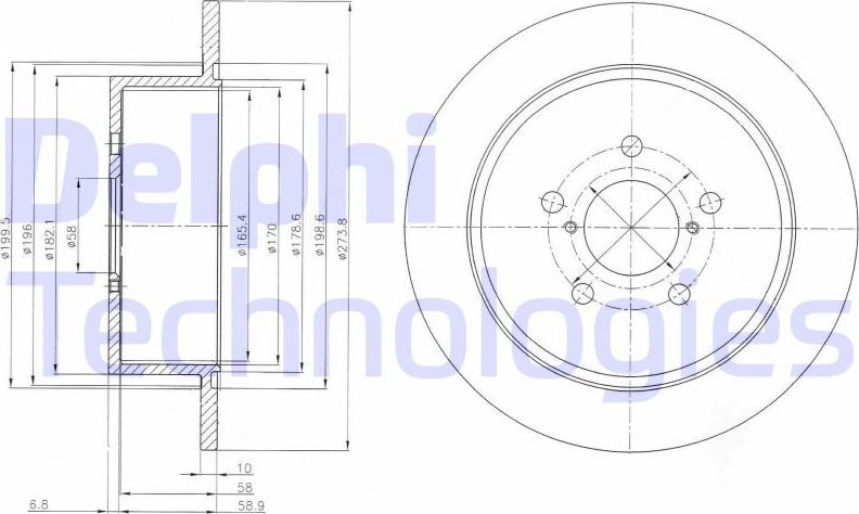Тормозной диск Delphi. Артикул BG4129