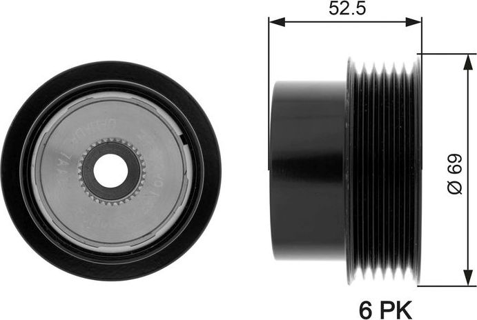 Муфта генератора обгонная Gates DriveAlign® для Volvo V60 I 2010-2015. Артикул OAP7101