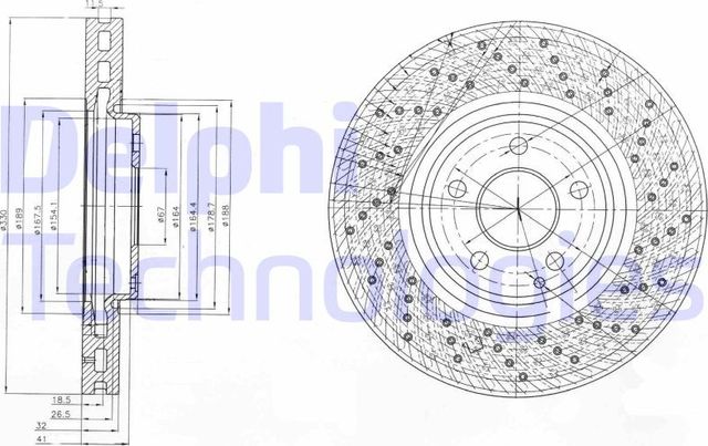 Тормозной диск Delphi передний для Mercedes-Benz S-Класс IV (W220) 2002-2002. Артикул BG9014