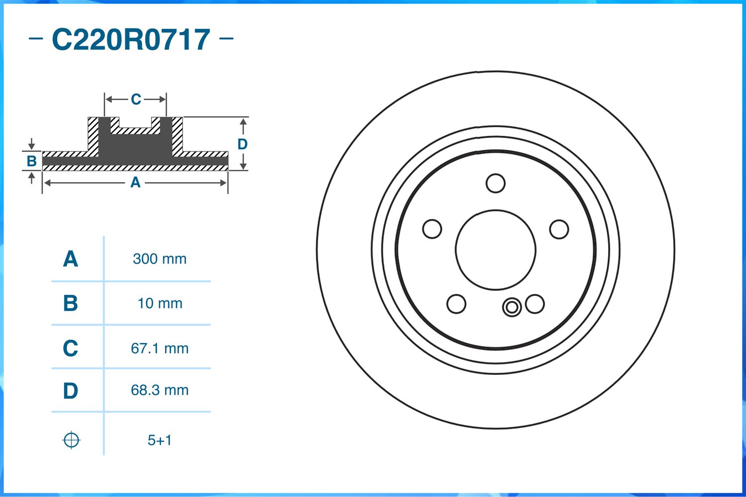 Диск тормозной задний (Cworks). Артикул C220R0717
