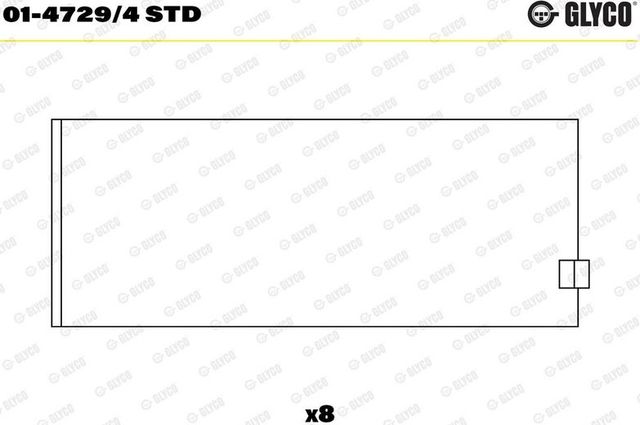 Вкладыши шатунные Glyco для Opel Astra G 2000-2005. Артикул 01-4729/4 STD