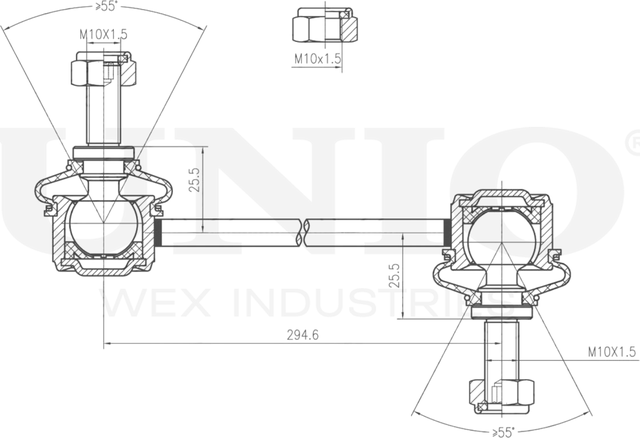 Тяга/стойка стабилизатора (Unio). Артикул SSP-50143