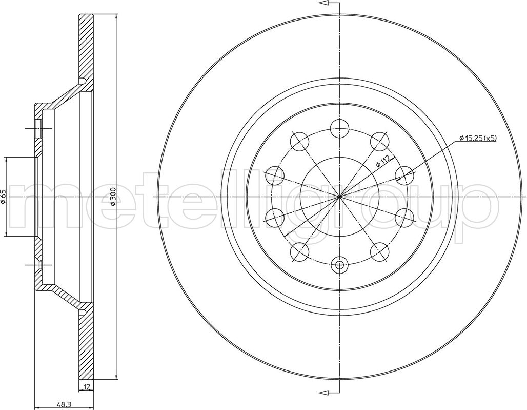 Тормозной диск Metelli. Артикул 23-1519C