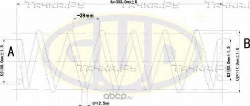 Пружина подвески G.U.D. задняя для Volkswagen Passat B7 2010-2014. Артикул GCS295074