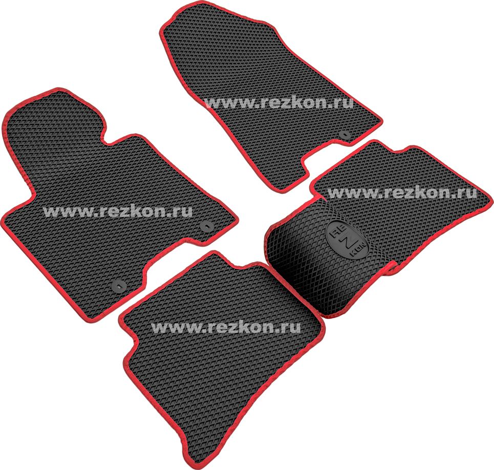 Коврики Rezkon EVA для салона Kia Sportage IV 2016-2026 Красный кант. Артикул 9021040304