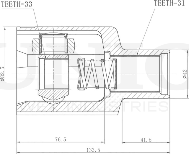 ШРУС внутренний (Unio). Артикул CVJ-30124