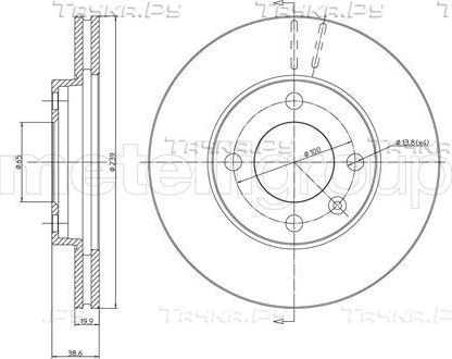 Тормозной диск Metelli передний для Fiat Qubo I 2008-2026. Артикул 23-0183C