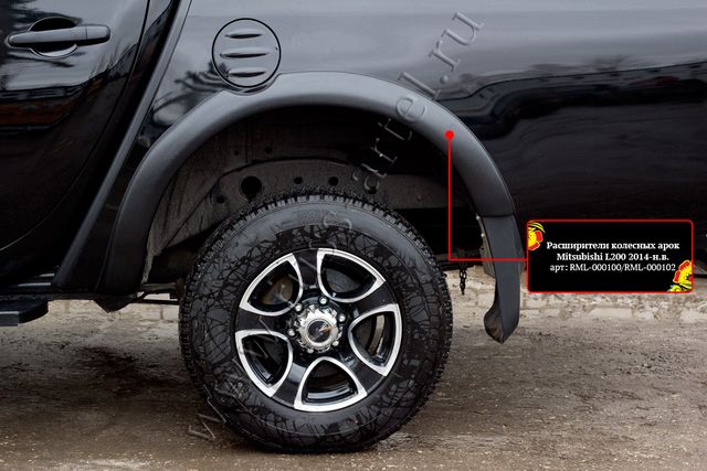 Расширители колесных арок Русская Артель (задний правый) для Mitsubishi L200 IV 2006-2015 (Глянец, под покраску). Артикул RML-000130
