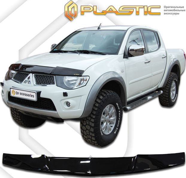 Дефлектор СА Пластик для капота (Classic черный) Mitsubishi L200 IV 2007-2015. Артикул 2010010102159