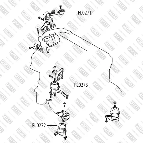 Опора двигателя TOYOTA CAMRY 01- передн. (Fixar). Артикул FL0272