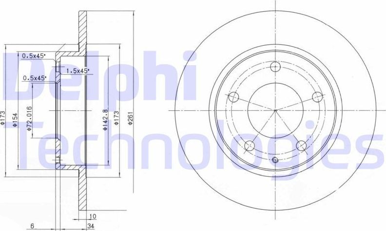 Тормозной диск Delphi. Артикул BG2806