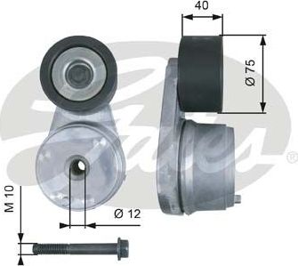 Натяжной ролик (натяжитель) приводного клинового зубчатого ремня Gates FleetRunner™. Артикул T38508