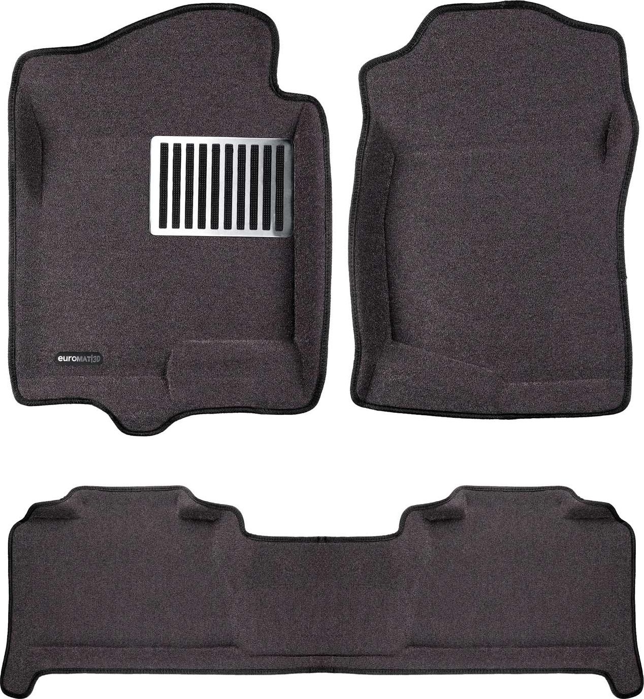 Коврики текстильные Euromat 3D Lux для салона Cadillac Escalade III 2007-2014 СЕРЫЕ. Артикул EM3D-001302G
