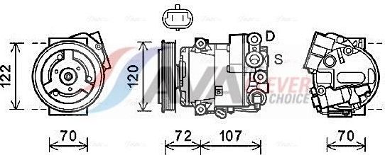 Компрессор кондиционера AVA ** CLEVER FIT ** для Chevrolet Cruze I 2010-2015. Артикул OLAK595