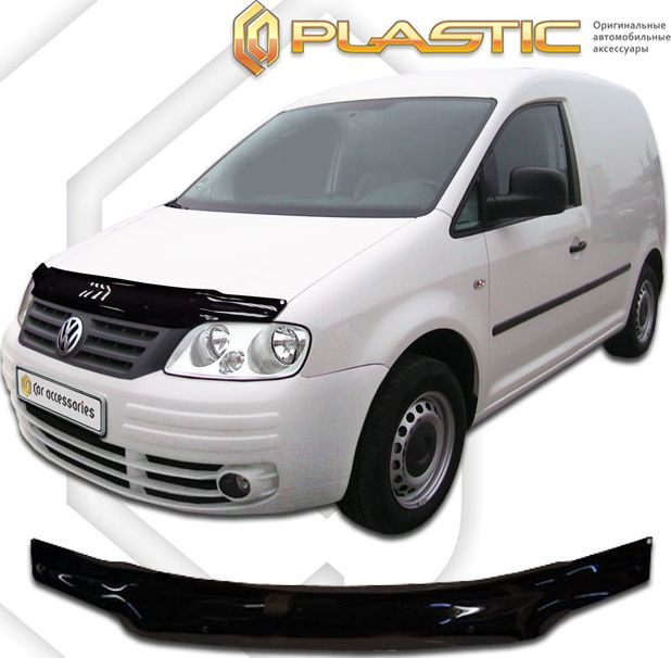 Дефлектор СА Пластик для капота (Classic черный) Volkswagen Caddy 2004-2010. Артикул 2010010101978