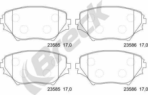 Тормозные колодки Breck. Артикул 23585 00 701 00