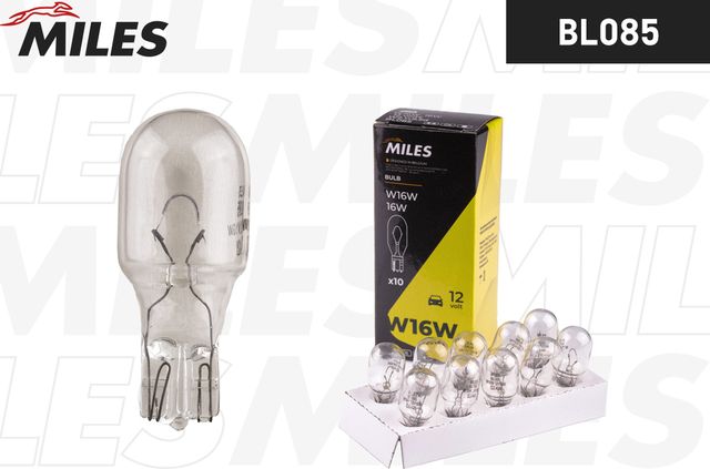 Лампа W16W 12V 16W W2,1x9,5d Miles. Артикул BL085