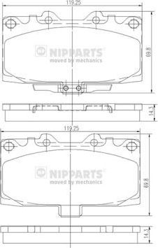 Тормозные колодки Nipparts передние для Subaru Impreza I 1998-2000. Артикул N3607022