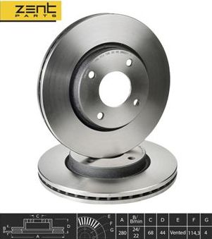 Тормозной диск Zentparts. Артикул Z06042