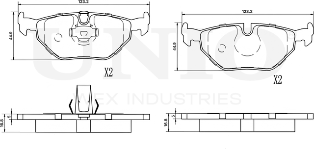 Колодки тормозные дисковые, комплект (Unio). Артикул BRP-20075