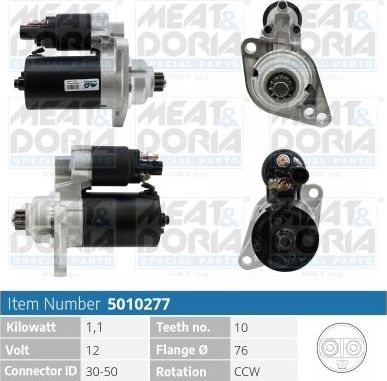 Стартер Meat & Doria для SEAT Toledo III 2004-2009. Артикул 5010277