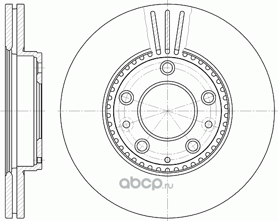 Диск тормозной вентилируемый (G-Brake). Артикул GR02853