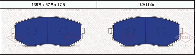 Колодки тормозные MAZDA CX-7 07- перед. (Tatsumi). Артикул TCA1136