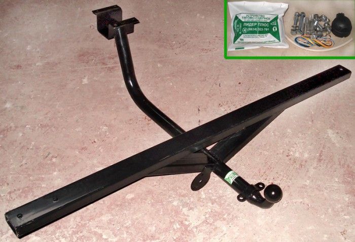 Фаркоп Лидер-Плюс для ВАЗ 2121 Нива, 4х4 (профильная труба) 1976-2014. Артикул VAZ-34H