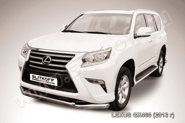 Защита Slitkoff переднего бампера d76/57 двойная для Lexus GX 460 2013-2026. Артикул LGX13-002