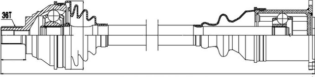 Полуось (привод в сборе, приводной вал) NTY передняя левая для Audi TT II (8J) 2008-2014. Артикул NPW-VW-039