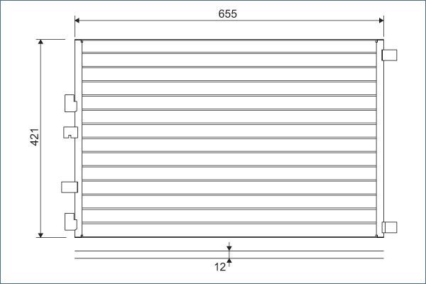 Радиатор кондиционера (конденсатор) Valeo (алюминий) для Renault Grand Scenic II 2006-2008. Артикул 818002
