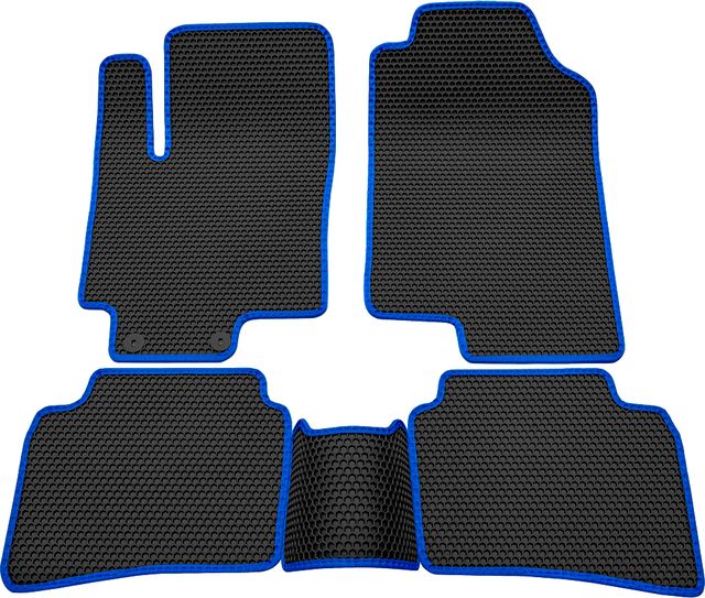 Коврики Rezkon EVA Соты для салона Hyundai Solaris II 2017-2026 Синий кант. Артикул 9120050203