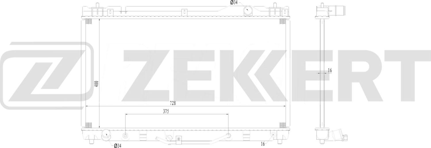 Радиатор охлаждения двигателя Zekkert (алюминий). Артикул MK-1631