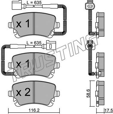 Тормозные колодки Trusting. Артикул 570.1