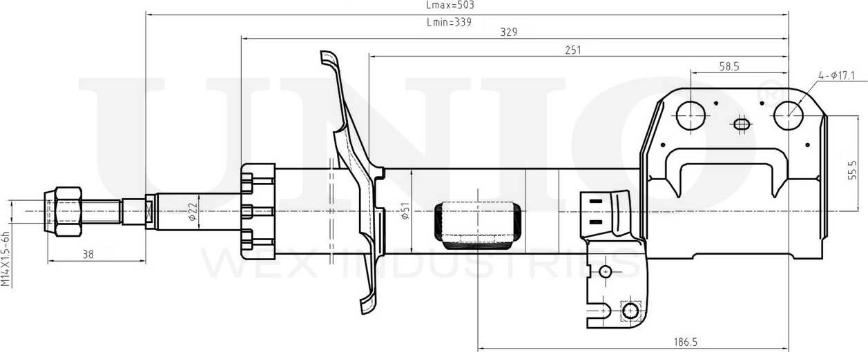 Амортизатор подвески (Unio). Артикул SAB-10198