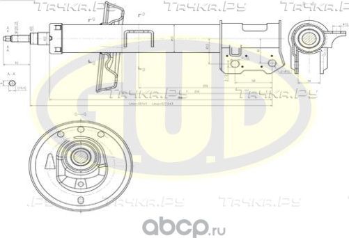 Амортизатор G.U.D. передний левый для Opel Astra G 1998-2009. Артикул GSA334847