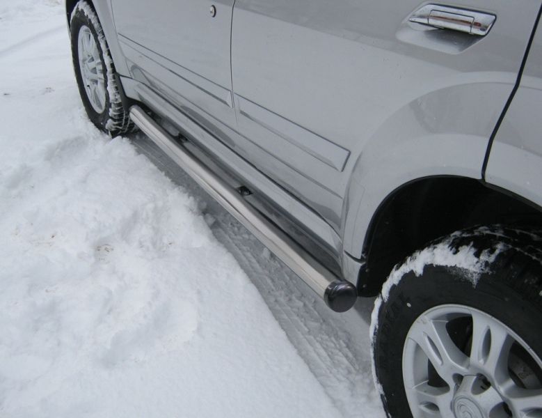 Защита порогов RusStal труба d63 (вариант 2) для Great Wall Hover H3 2009-2014. Артикул GH3T-0003522