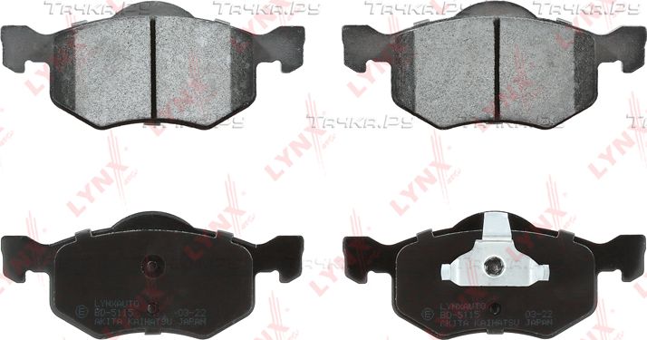Тормозные колодки LYNXauto передние для Mazda Tribute I 2000-2008. Артикул BD-5115