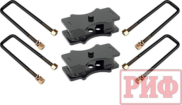 Комплект стремянок и проставок РИФ для лифта рессор на 40 мм для Nissan Navara D40 2006-2013, 2010-2014. Артикул PRM-D13-40-985