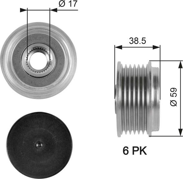 Муфта генератора обгонная Gates DriveAlign® для Mitsubishi Outlander XL 2006-2012. Артикул OAP7063