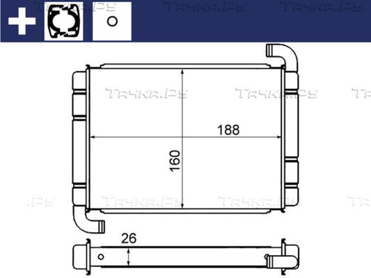 Радиатор отопителя (печки) Mahle Behr для Fiat Qubo I 2008-2026. Артикул AH 9 000S