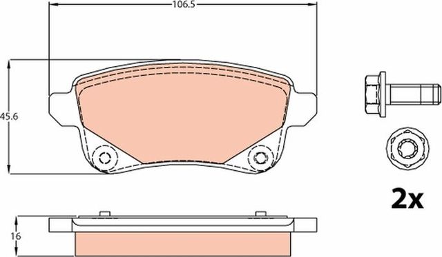 Тормозные колодки TRW. Артикул GDB2082