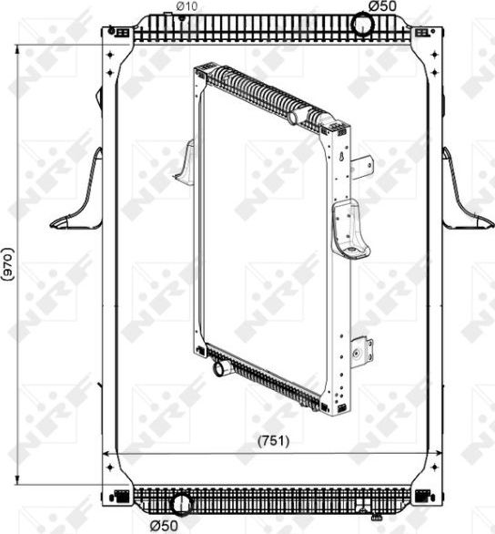 Радиатор охлаждения двигателя NRF для Renault Premium I 1996-2006. Артикул 529564