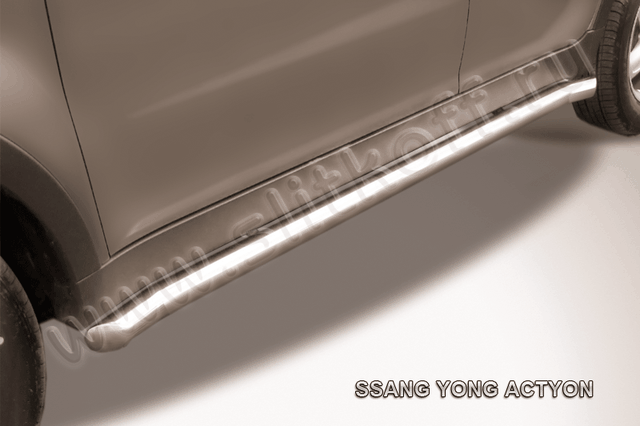 Пороги Slitkoff d57 с гибами для SsangYong Actyon II 2010-2013. Артикул SYA007