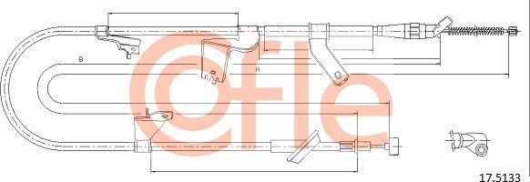 Трос ручника (тросик ручного тормоза) Cofle задний левый для Suzuki Swift III 2005-2011. Артикул 92.17.5133