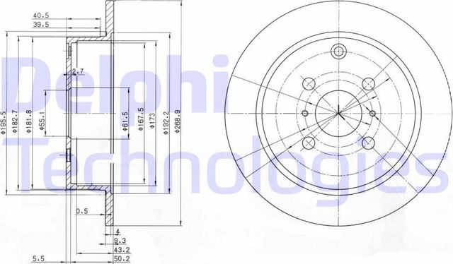 Тормозной диск Delphi. Артикул BG3867