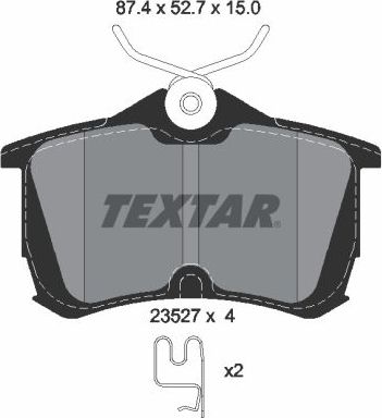 Тормозные колодки Textar Q+. Артикул 2352701