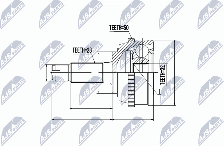 Шрус наружный (граната) NTY. Артикул NPZ-HD-032