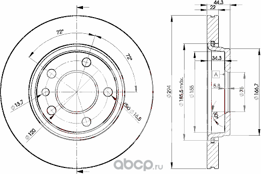 Диск тормозной задн. Transp.. 04/03- (Icer). Артикул 78bd3021