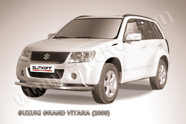 Защита Slitkoff переднего бампера d57/57 двойная для Suzuki Grand Vitara III 5-дв. 2008-2012. Артикул SGV08008